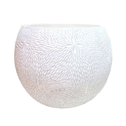 Patterned Cement pot (XL) White