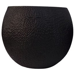 Patterned Cement pot (XL) black