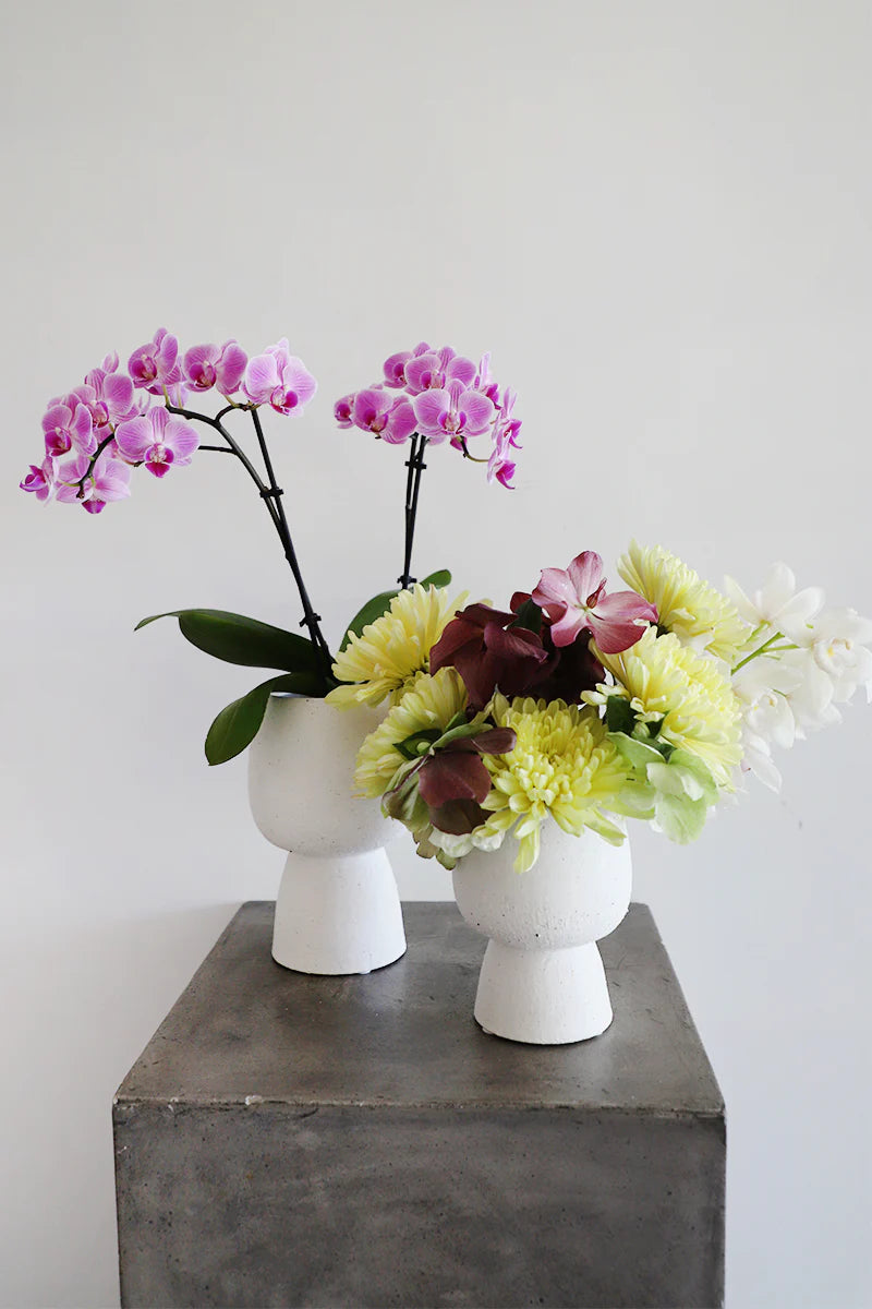 Iris Ceramic Pedestal Vase (small)
