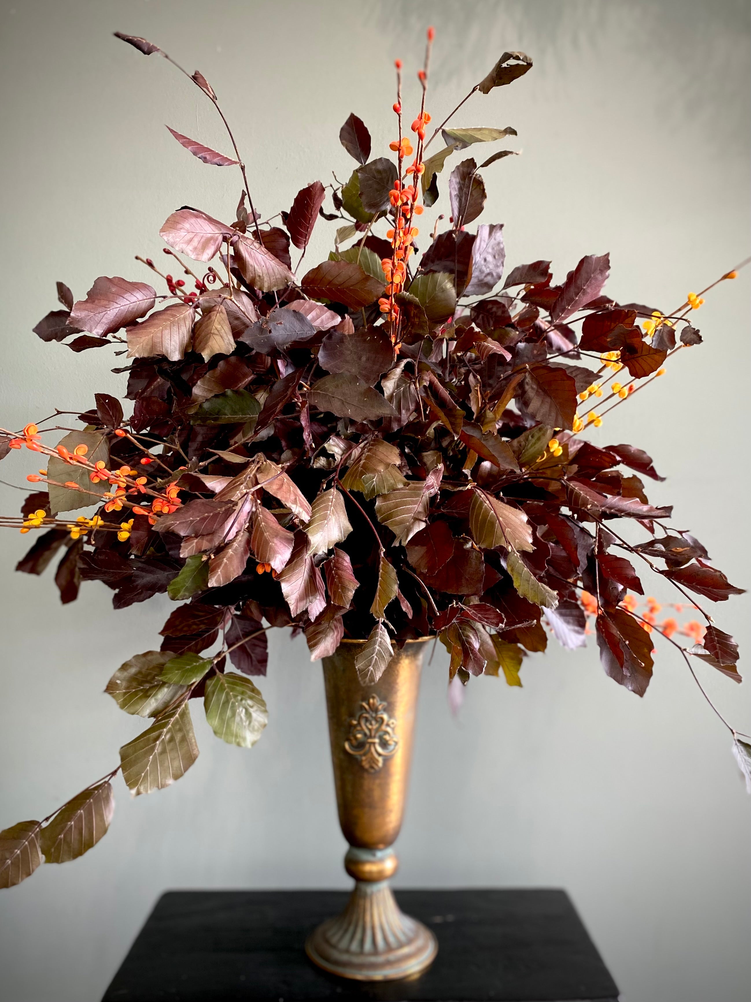 Aged Metal Vase