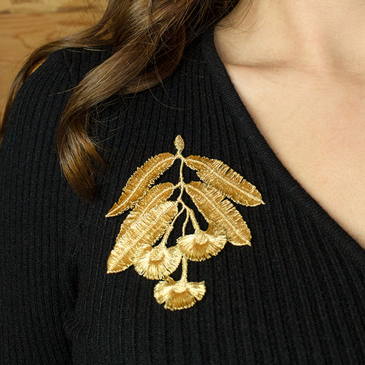 Eucalyptus brooch