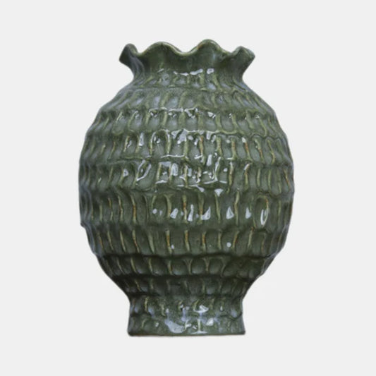 Textured Green vase