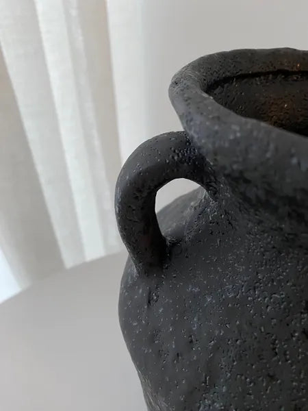 Petros Stone Vase Black