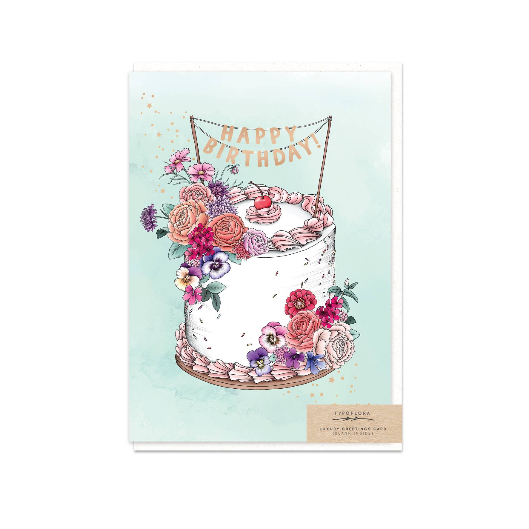 Floral Birthday Cake Card