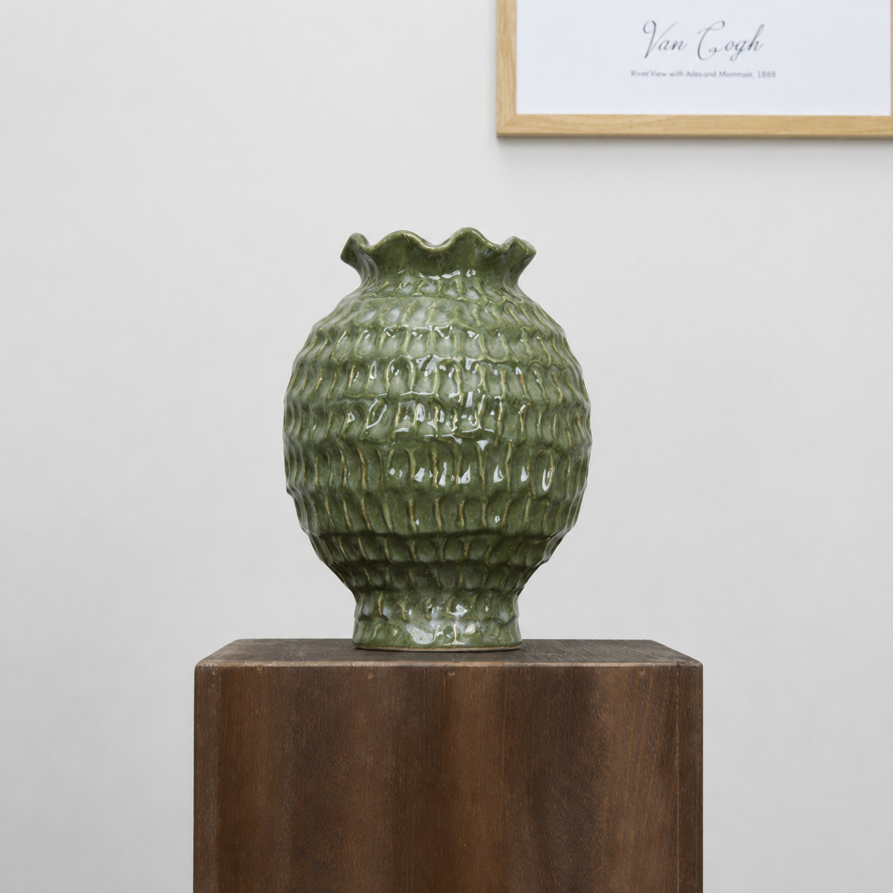 Textured Green vase